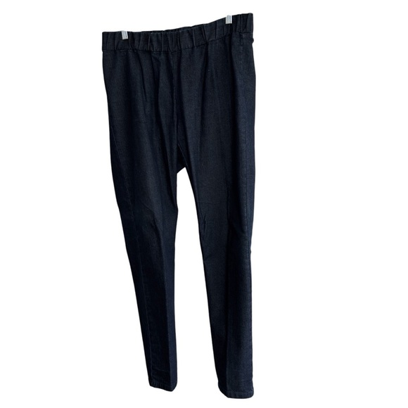 Soft Surroundings Jeans Large Ultimate Pull-On Elastic Waist Denim Dark Wash - Picture 3 of 14